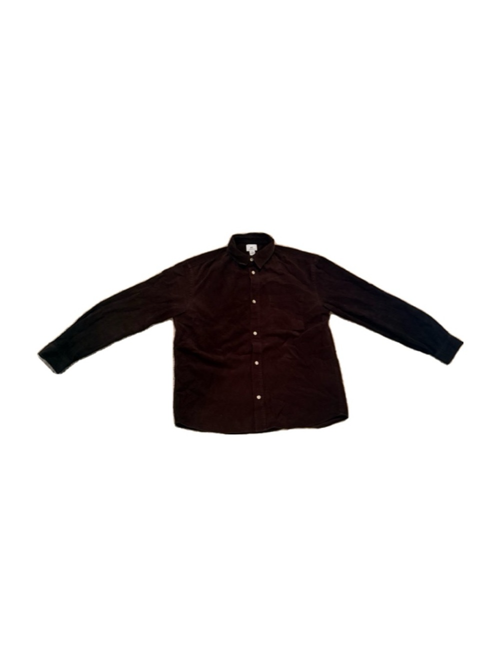 H&M Men's Brown Long-Sleeve Button-Down Shirt
